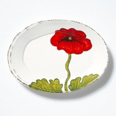 VIETRI Lastra Poppy Small Oval Decorative Plate VTER1482